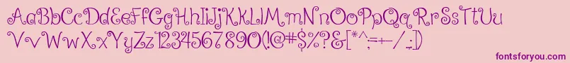 RalphieBrownRegular Font – Purple Fonts on Pink Background