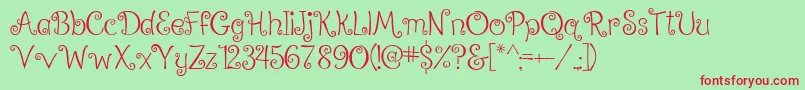 RalphieBrownRegular Font – Red Fonts on Green Background