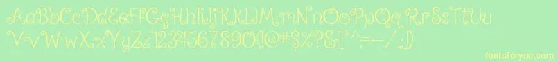 RalphieBrownRegular Font – Yellow Fonts on Green Background