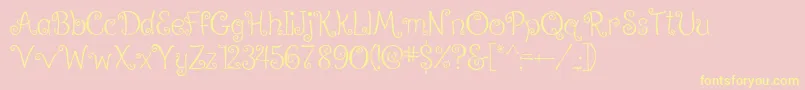 RalphieBrownRegular Font – Yellow Fonts on Pink Background