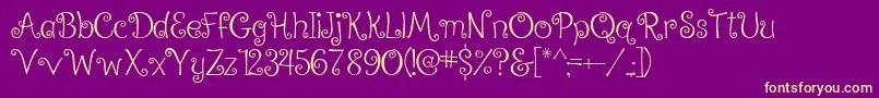 RalphieBrownRegular Font – Yellow Fonts on Purple Background