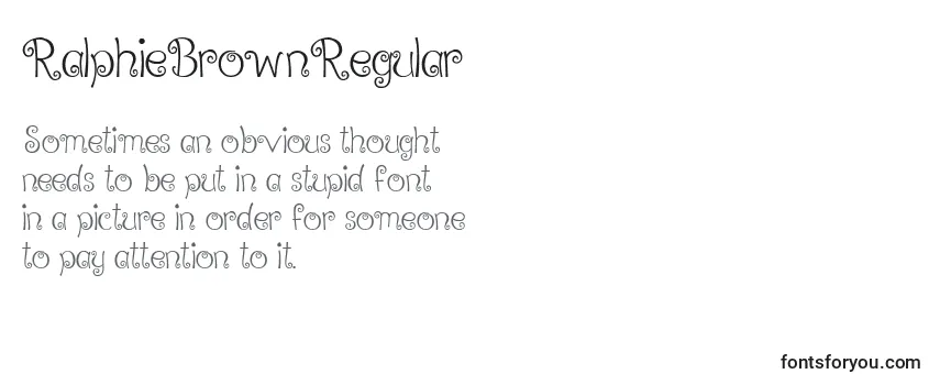Review of the RalphieBrownRegular Font