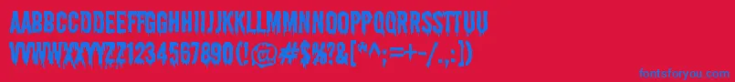 ShlopRg Font – Blue Fonts on Red Background