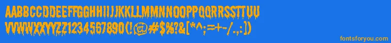 ShlopRg Font – Orange Fonts on Blue Background