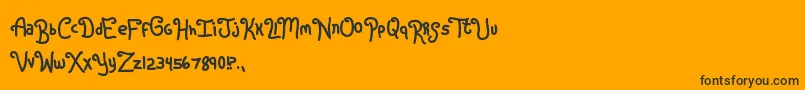 Rugrats-Schriftart – Schwarze Schriften auf orangefarbenem Hintergrund