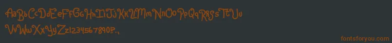 Rugrats-fontti – ruskeat fontit mustalla taustalla