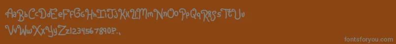Rugrats-Schriftart – Graue Schriften auf braunem Hintergrund