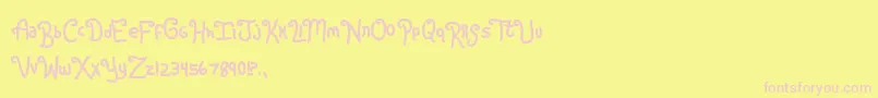 Rugrats-fontti – vaaleanpunaiset fontit keltaisella taustalla