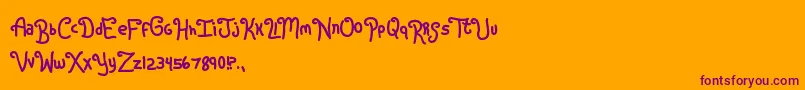 Saiba mais sobre a fonte Rugrats Fonte Rugrats – fontes roxas em um fundo laranja