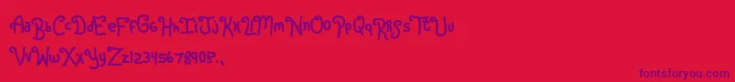 Rugrats Font – Purple Fonts on Red Background