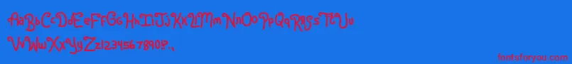 Rugrats Font – Red Fonts on Blue Background