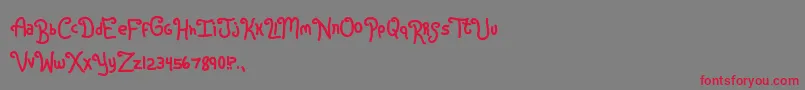 Rugrats-Schriftart – Rote Schriften auf grauem Hintergrund