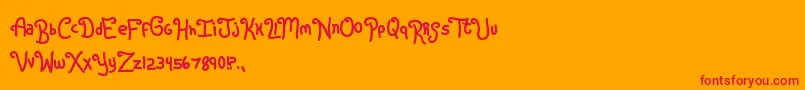 Rugrats Font – Red Fonts on Orange Background