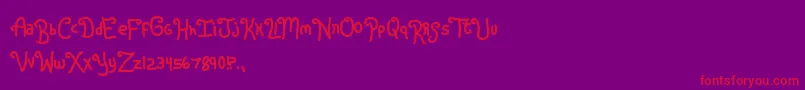 Rugrats-Schriftart – Rote Schriften auf violettem Hintergrund