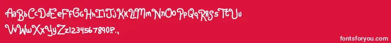 Rugrats Font – White Fonts on Red Background