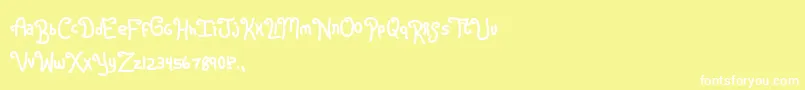 Rugrats Font – White Fonts on Yellow Background