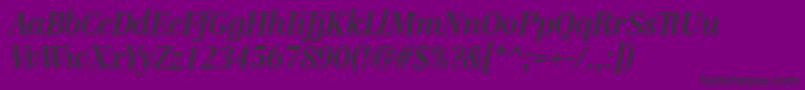 GenremediumItalic-Schriftart – Schwarze Schriften auf violettem Hintergrund