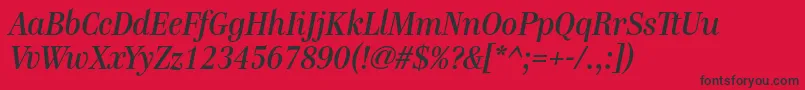 GenremediumItalic-fontti – mustat fontit punaisella taustalla