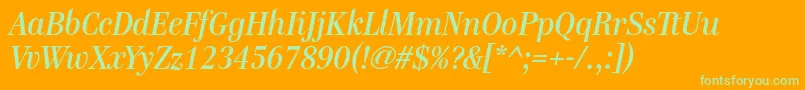 GenremediumItalic Font – Green Fonts on Orange Background