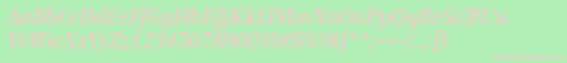 フォントGenremediumItalic – 緑の背景にピンクのフォント