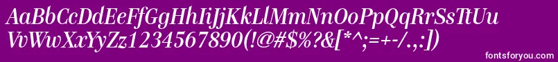 GenremediumItalic Font – White Fonts on Purple Background