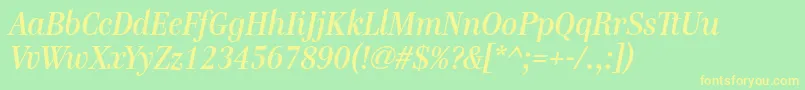 GenremediumItalic Font – Yellow Fonts on Green Background