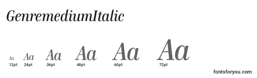 GenremediumItalic Font Sizes