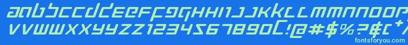 フォントProkofievExpandedItalic – 青い背景に緑のフォント