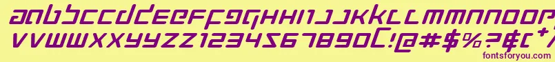 ProkofievExpandedItalic Font – Purple Fonts on Yellow Background