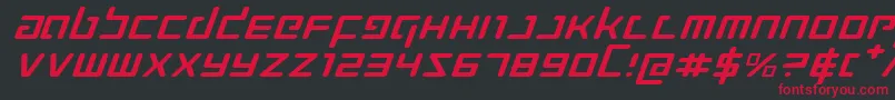フォントProkofievExpandedItalic – 黒い背景に赤い文字