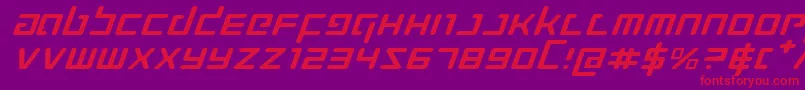 フォントProkofievExpandedItalic – 紫の背景に赤い文字
