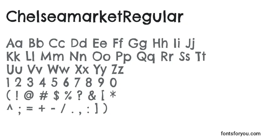 Czcionka ChelseamarketRegular – alfabet, cyfry, specjalne znaki