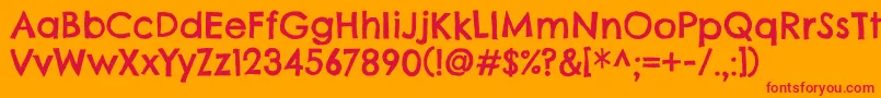 ChelseamarketRegular Font – Red Fonts on Orange Background