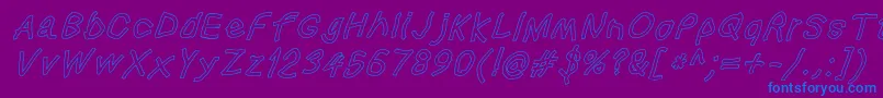 Squaredhandoblol Font – Blue Fonts on Purple Background