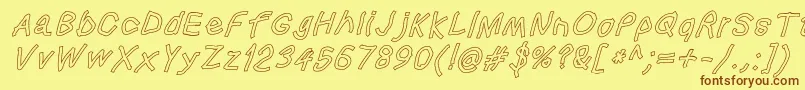 Squaredhandoblol Font – Brown Fonts on Yellow Background