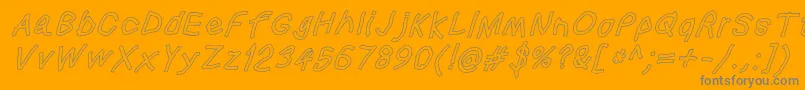 Squaredhandoblol-Schriftart – Graue Schriften auf orangefarbenem Hintergrund