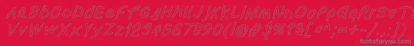 Squaredhandoblol Font – Gray Fonts on Red Background