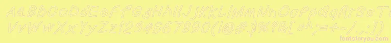 Squaredhandoblol Font – Pink Fonts on Yellow Background