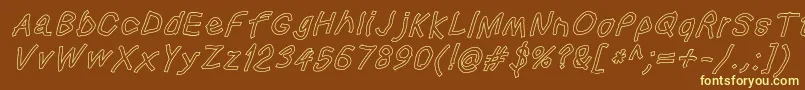 Squaredhandoblol Font – Yellow Fonts on Brown Background