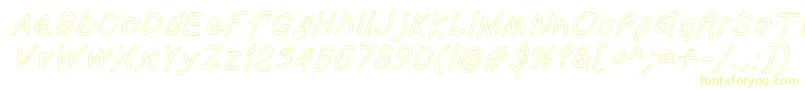 Squaredhandoblol Font – Yellow Fonts on White Background