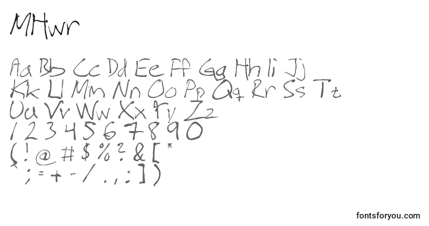 Schriftart MHwr – Alphabet, Zahlen, spezielle Symbole