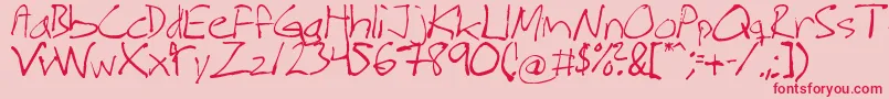 MHwr Font – Red Fonts on Pink Background