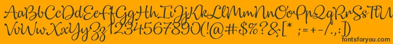 Dulcelin-Schriftart – Schwarze Schriften auf orangefarbenem Hintergrund