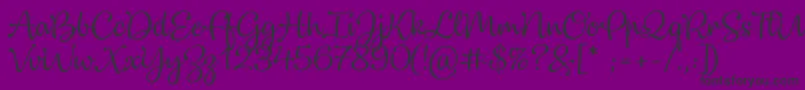 Dulcelin Font – Black Fonts on Purple Background