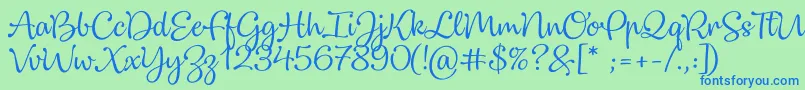 Dulcelin Font – Blue Fonts on Green Background