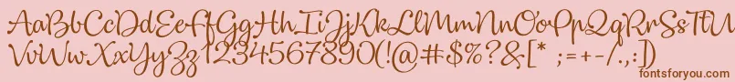 Dulcelin Font – Brown Fonts on Pink Background