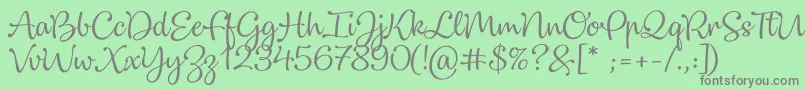 Dulcelin Font – Gray Fonts on Green Background