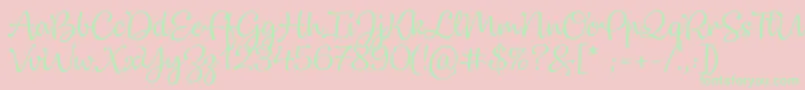 Dulcelin Font – Green Fonts on Pink Background