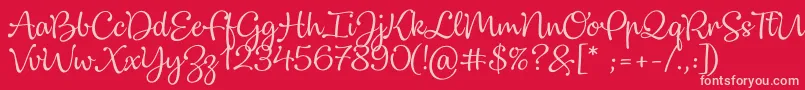 Dulcelin Font – Pink Fonts on Red Background