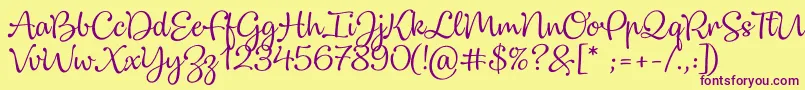 Dulcelin Font – Purple Fonts on Yellow Background